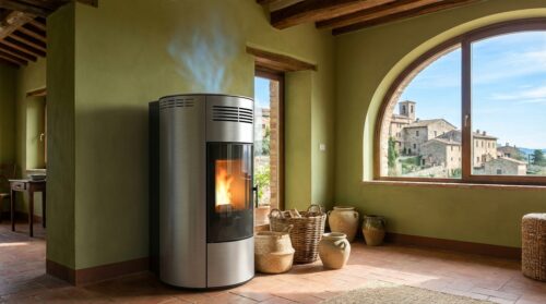 scopri la prima stufa a pellet innovativa che riscalda la tua casa in inverno e la rinfresca in estate, offrendo comfort tutto l'anno con efficienza e design moderno.