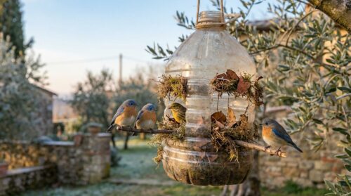 trasforma un oggetto che solitamente butti via in un rifugio accogliente per aiutare gli uccelli a superare l'inverno con successo.